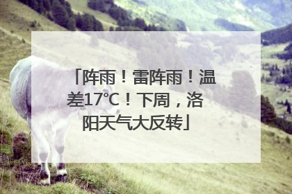 阵雨！雷阵雨！温差17℃！下周，洛阳天气大反转