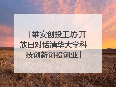 雄安创投工坊·开放日对话清华大学科技创新创投创业
