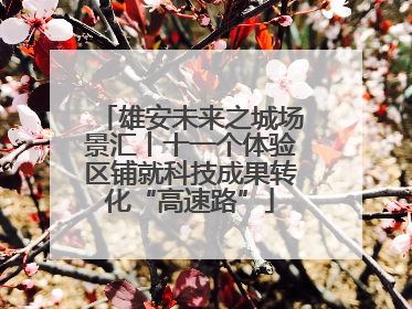 雄安未来之城场景汇丨十一个体验区铺就科技成果转化“高速路”