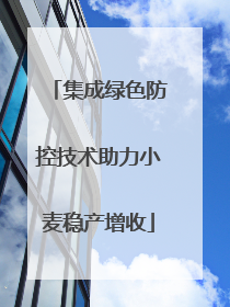 集成绿色防控技术助力小麦稳产增收