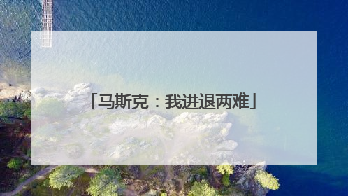 马斯克：我进退两难