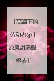 高温下的劳动者④丨凉风甜汤慰橙衣