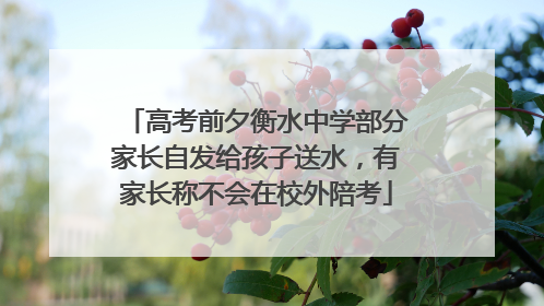 高考前夕衡水中学部分家长自发给孩子送水，有家长称不会在校外陪考