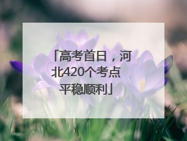 高考首日，河北420个考点平稳顺利