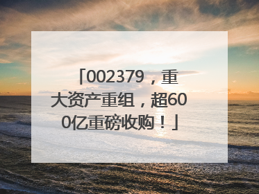 002379，重大资产重组，超600亿重磅收购！