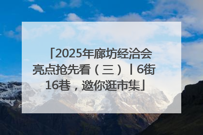 2025年廊坊经洽会亮点抢先看（三）丨6街16巷，邀你逛市集