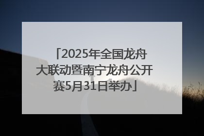 2025年全国龙舟大联动暨南宁龙舟公开赛5月31日举办