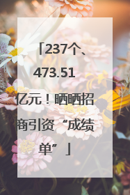 237个、473.51亿元！晒晒招商引资“成绩单”
