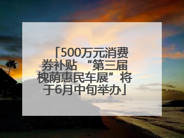 500万元消费券补贴 “第三届槐荫惠民车展”将于6月中旬举办