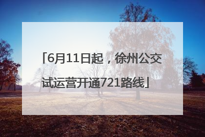 6月11日起，徐州公交试运营开通721路线
