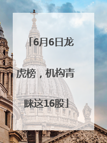 6月6日龙虎榜，机构青睐这16股