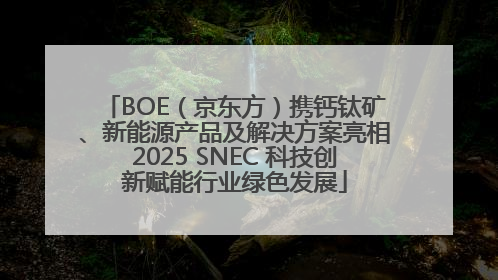 BOE（京东方）携钙钛矿、新能源产品及解决方案亮相2025 SNEC 科技创新赋能行业绿色发展